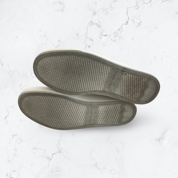 Cole Haan Women’s GrandPro Spectator Ivory Leather Slip-On Sneaker Size 5B Used - Picture 6 of 12